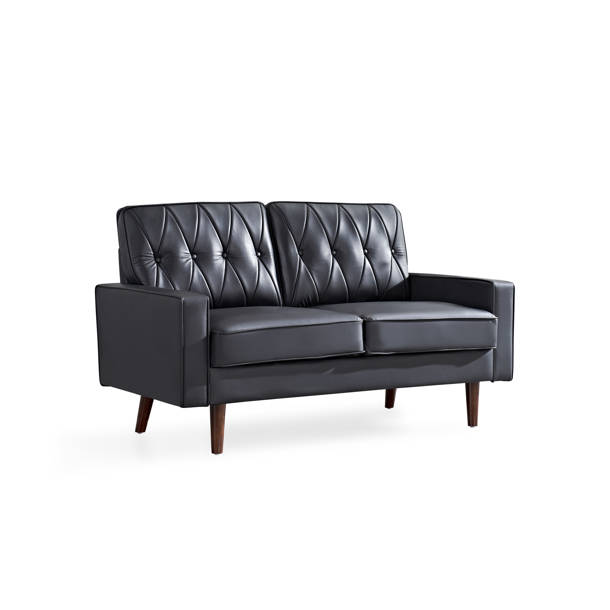 Corrigan Studio® Faux Leather Tufted Cushion Loveseat Wayfair
